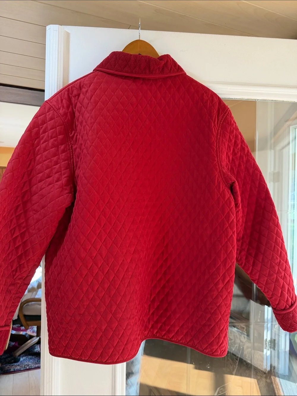 Fu Da Quilted Red Women's Zip-Front Puffer Jacket- size L